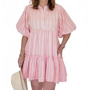NEW MAHILA alize stripe dress in pink